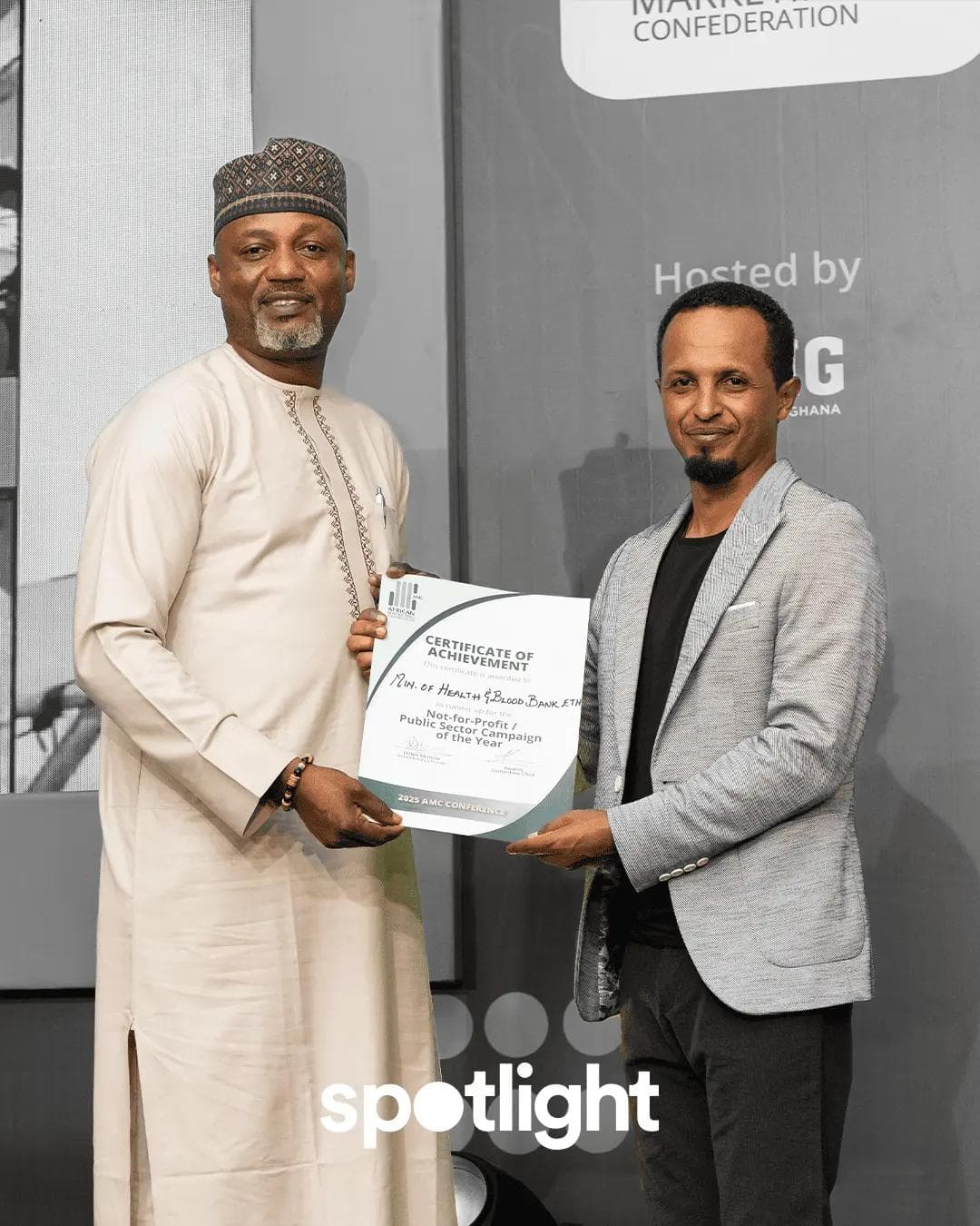 Africa Marketing Confederation - Not for profit/public sector of the year, Min of Health & Blood Bank ETH